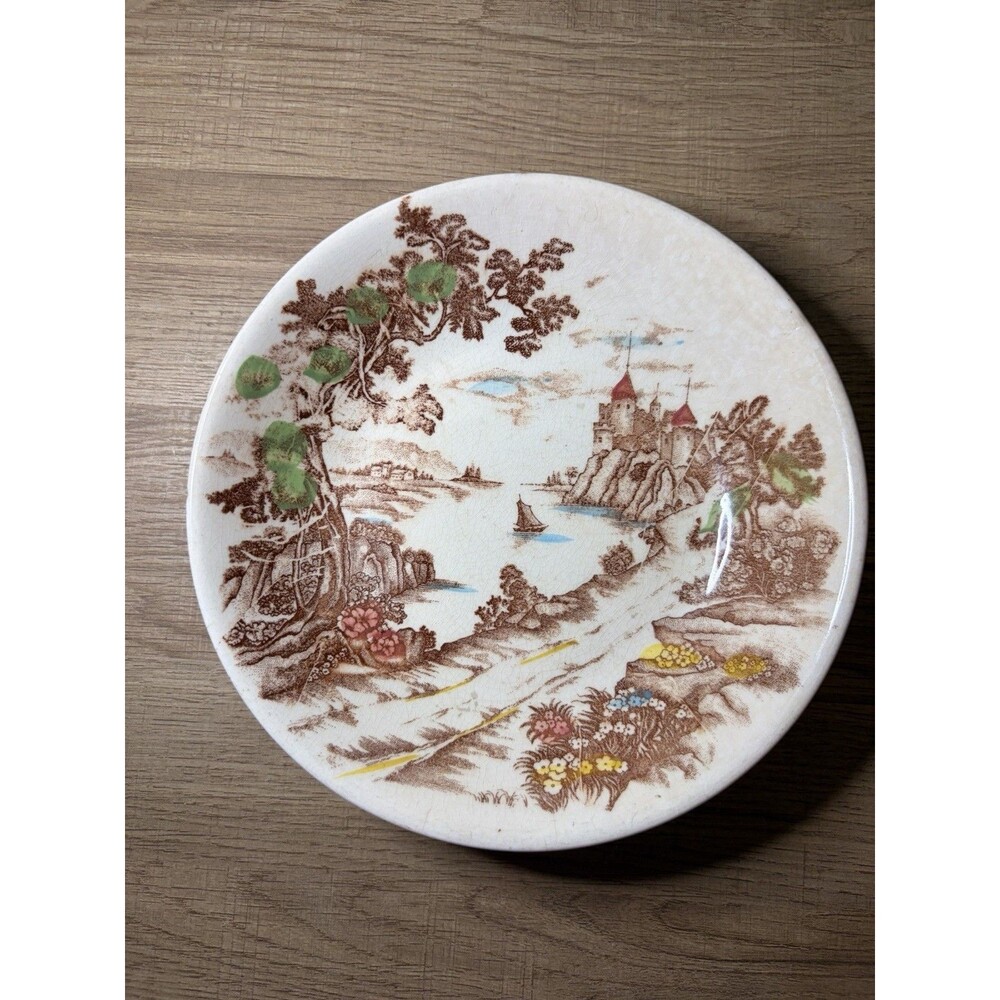 Vintage Royal Vista Licagco Japan Scenic Castle Serving Bowl 9.5”